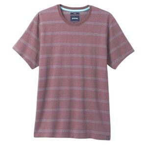 Prana Men’s Gray Ridge Crew T Shirt Striped Size XXL